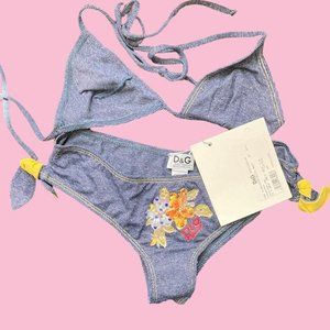 Vintage dolce and Gabbana deadstock denim bikini